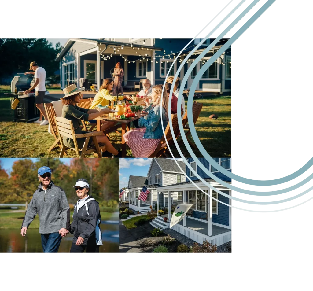 family grilling in background collage