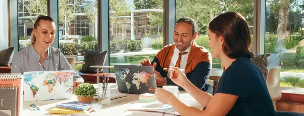 coworkers at table